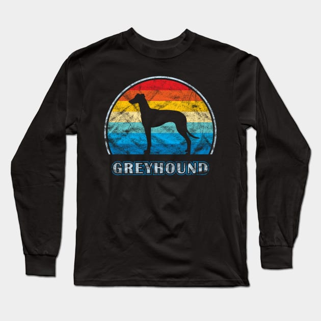 Greyhound Vintage Design Dog Long Sleeve T-Shirt by millersye